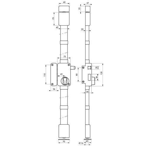 SERR APPL 3 PTS BELUGA VERT TIRAGE H2250MM GAUCHE 1