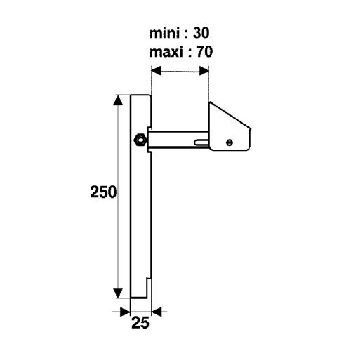 ARRET DE PORTAIL REGLABLE L=250 -  ZHQ 1